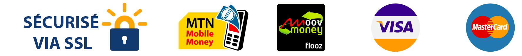 Visa, Mastercard, MTN Money, Moov Money